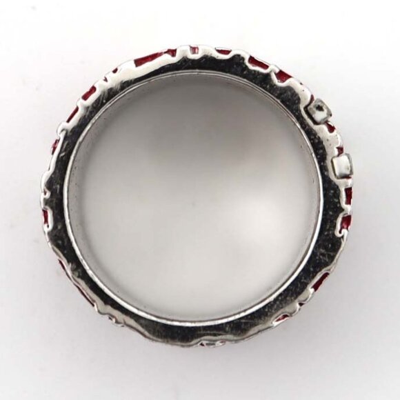 CHRISTIAN DIOR Authentic Red Silver Trotter Ring Size USA 5  Christian Dior Ring Trotter Size 8.5 5 Red Approx 7.9 g Silver Color Accessories
